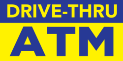 Yellow and Purple ATM Drive Thru Banner