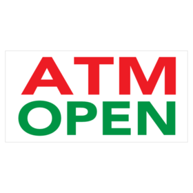 Red and Green ATM Open Banner