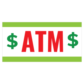 Red and Green With $ ATM Banner