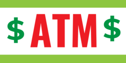 Red and Green With $ ATM Banner