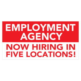 Employment Agency Hiring For Five Locations Banner
