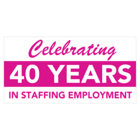 Employment Agency Celebrating Years In Business Banner