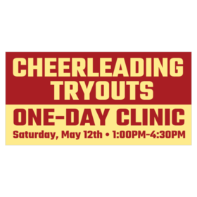 Two Colored Cheerleading Tryouts Banner