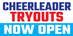 Cheerleader Tryouts Now Open Banner