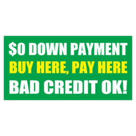 0 Down Buy Here Pay Here Banner