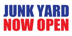 Now Open Junk Yard Banner