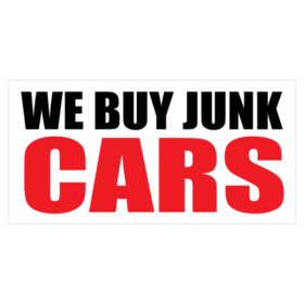 We Buy Junk Cars Bold Text Banner
