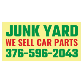 We Sell Car Parts Junk Yard Banner