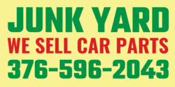 We Sell Car Parts Junk Yard Banner