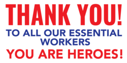 Thank You Essential Worker Heroes Banner