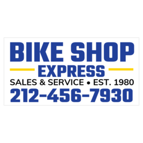 Blue On white Bike Shop Express Sale Banner