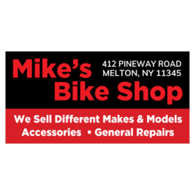 Red and Black Personalized Bike Shop Banner