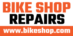 Orange Black on White Bike Shop Repair Banner