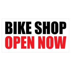 Black and Red Bike Shop Open Banner