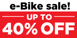 Red and Black % Off E-Bike Sale Banner