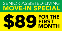 Assisted Senior Living First Month Discount Offering Banner