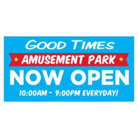 Amusement Park Now Open Banner