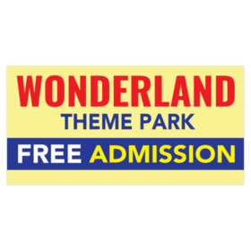 Amusement Theme Park Free Admission Banner