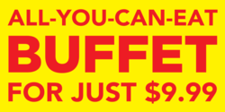 Red On Yellow All You Can Eat Buffet Banner
