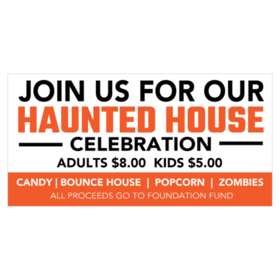 Dark Orange and Black Join Us For Haunted House Celebration Banner