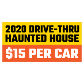 Drive-Thru Haunted House Price Per Car Admission Banner
