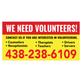 Volunteers Contact If Interested Banner