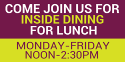 Lunch Inside Dining Banner