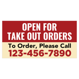 Please Call To Order Takeout Banner