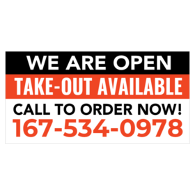 Takeout Available Call Now Banner