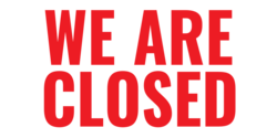 Red Letters We Are Closed Banner