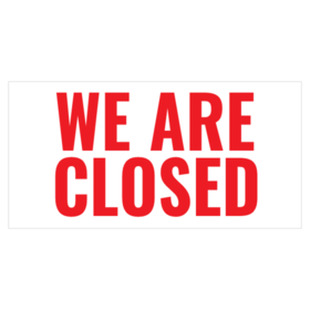 Red Letters We Are Closed Banner