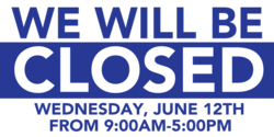 We Will Be Closed Date Time Line Banner