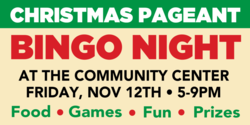 Christmas Colored Bingo Night Banner