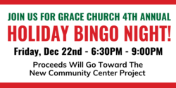 Join Us For Church Holiday Bingo Night Banner