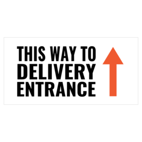 Red Forward Arrow Delivery Entrance Ahead Banner