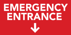 Emergency Entrance Ahead Arrow Banner