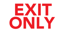 Red Bold Exit Only Banner