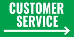 White On Green Customer Service To Right Banner