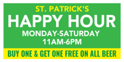 St Patrick's Day Happy Hour Banner