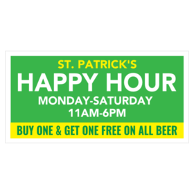 St Patrick's Day Happy Hour Banner
