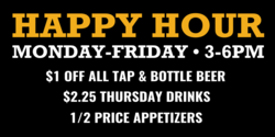 Happy Hour Time and Specials Banner