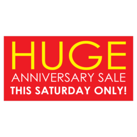 Huge Anniversary Sale This Day Only Banner