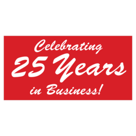 Celebrating 25 Years In Business Banner