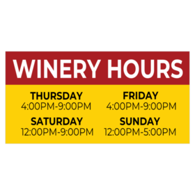 Winery Hours of Operation Banner