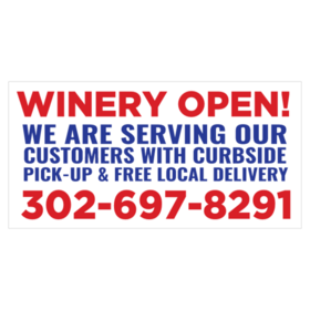 Winery Open Curbside Pickup Banner