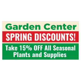 Three Tiered Spring Discount Garden Center Banner