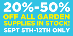 Percent Off Garden Center Supplies Banner