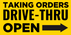 Order Taking Drive Thru Open Banner