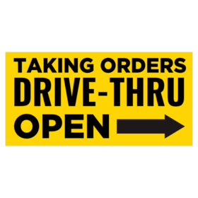 Order Taking Drive Thru Open Banner