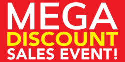 White Yellow On Red Mega Discount Sales Event Banner